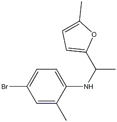 4-bromo-2-methyl-N-[1-(5-methylfuran-2-yl)ethyl]aniline,,结构式