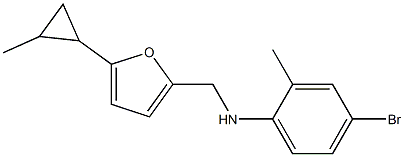 4-bromo-2-methyl-N-{[5-(2-methylcyclopropyl)furan-2-yl]methyl}aniline Structure