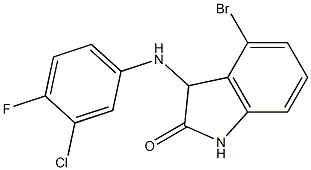 4-bromo-3-[(3-chloro-4-fluorophenyl)amino]-2,3-dihydro-1H-indol-2-one,,结构式