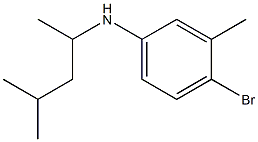 4-bromo-3-methyl-N-(4-methylpentan-2-yl)aniline,,结构式