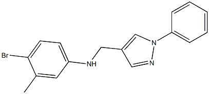 4-bromo-3-methyl-N-[(1-phenyl-1H-pyrazol-4-yl)methyl]aniline 化学構造式