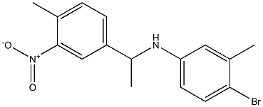 4-bromo-3-methyl-N-[1-(4-methyl-3-nitrophenyl)ethyl]aniline 结构式