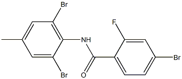 4-bromo-N-(2,6-dibromo-4-methylphenyl)-2-fluorobenzamide,,结构式