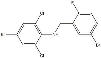 4-bromo-N-[(5-bromo-2-fluorophenyl)methyl]-2,6-dichloroaniline,,结构式