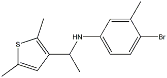 4-bromo-N-[1-(2,5-dimethylthiophen-3-yl)ethyl]-3-methylaniline,,结构式
