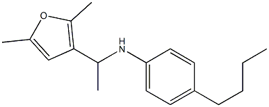 4-butyl-N-[1-(2,5-dimethylfuran-3-yl)ethyl]aniline Struktur