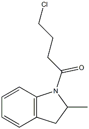 4-chloro-1-(2-methyl-2,3-dihydro-1H-indol-1-yl)butan-1-one,,结构式