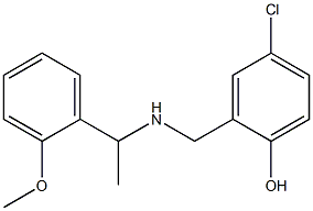 4-chloro-2-({[1-(2-methoxyphenyl)ethyl]amino}methyl)phenol Struktur