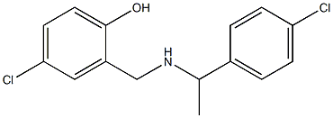 4-chloro-2-({[1-(4-chlorophenyl)ethyl]amino}methyl)phenol 化学構造式