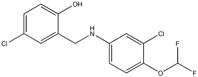 4-chloro-2-({[3-chloro-4-(difluoromethoxy)phenyl]amino}methyl)phenol Struktur