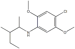 4-chloro-2,5-dimethoxy-N-(3-methylpentan-2-yl)aniline 化学構造式