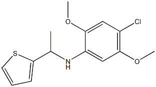 4-chloro-2,5-dimethoxy-N-[1-(thiophen-2-yl)ethyl]aniline,,结构式