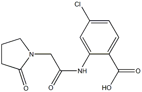 4-chloro-2-[2-(2-oxopyrrolidin-1-yl)acetamido]benzoic acid 结构式