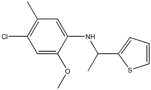 4-chloro-2-methoxy-5-methyl-N-[1-(thiophen-2-yl)ethyl]aniline,,结构式