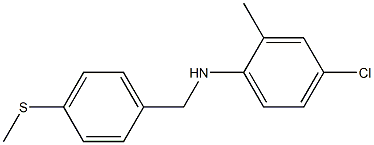4-chloro-2-methyl-N-{[4-(methylsulfanyl)phenyl]methyl}aniline 化学構造式