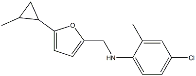 4-chloro-2-methyl-N-{[5-(2-methylcyclopropyl)furan-2-yl]methyl}aniline