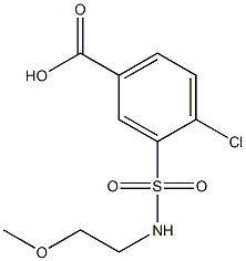 4-chloro-3-[(2-methoxyethyl)sulfamoyl]benzoic acid,,结构式