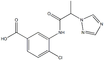 4-chloro-3-[2-(1H-1,2,4-triazol-1-yl)propanamido]benzoic acid,,结构式