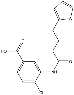 4-chloro-3-[4-(thiophen-2-yl)butanamido]benzoic acid,,结构式