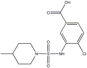 4-chloro-3-{[(4-methylpiperidine-1-)sulfonyl]amino}benzoic acid Struktur