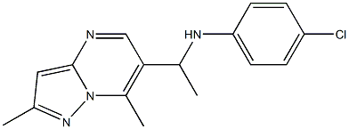 4-chloro-N-(1-{2,7-dimethylpyrazolo[1,5-a]pyrimidin-6-yl}ethyl)aniline 结构式