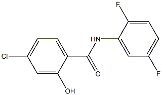 4-chloro-N-(2,5-difluorophenyl)-2-hydroxybenzamide 化学構造式