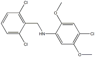 4-chloro-N-[(2,6-dichlorophenyl)methyl]-2,5-dimethoxyaniline,,结构式