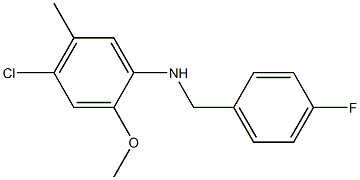 4-chloro-N-[(4-fluorophenyl)methyl]-2-methoxy-5-methylaniline 化学構造式