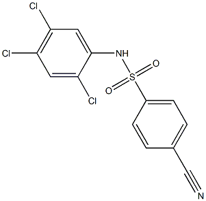4-cyano-N-(2,4,5-trichlorophenyl)benzene-1-sulfonamide Struktur