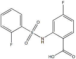 4-fluoro-2-[(2-fluorobenzene)sulfonamido]benzoic acid,,结构式