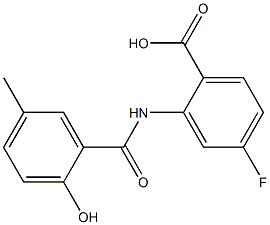 4-fluoro-2-[(2-hydroxy-5-methylbenzene)amido]benzoic acid Struktur