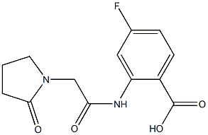 4-fluoro-2-[2-(2-oxopyrrolidin-1-yl)acetamido]benzoic acid,,结构式