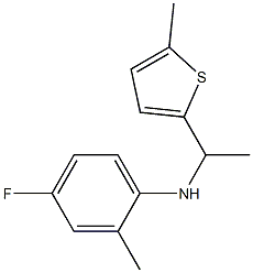 4-fluoro-2-methyl-N-[1-(5-methylthiophen-2-yl)ethyl]aniline Struktur