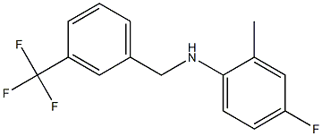 4-fluoro-2-methyl-N-{[3-(trifluoromethyl)phenyl]methyl}aniline 化学構造式