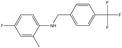 4-fluoro-2-methyl-N-{[4-(trifluoromethyl)phenyl]methyl}aniline,,结构式