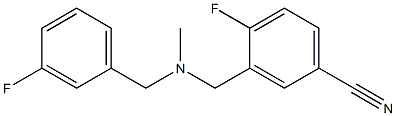 4-fluoro-3-({[(3-fluorophenyl)methyl](methyl)amino}methyl)benzonitrile 结构式