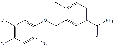 4-fluoro-3-(2,4,5-trichlorophenoxymethyl)benzene-1-carbothioamide Struktur