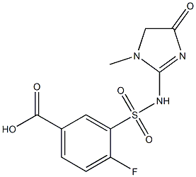 4-fluoro-3-[(1-methyl-4-oxo-4,5-dihydro-1H-imidazol-2-yl)sulfamoyl]benzoic acid