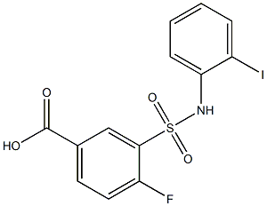 4-fluoro-3-[(2-iodophenyl)sulfamoyl]benzoic acid Struktur