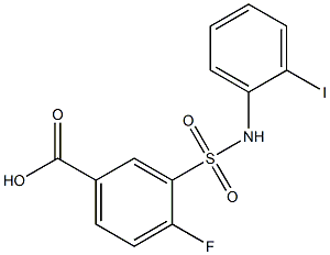 4-fluoro-3-[(2-iodophenyl)sulfamoyl]benzoic acid,,结构式