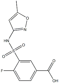 4-fluoro-3-[(5-methyl-1,2-oxazol-3-yl)sulfamoyl]benzoic acid,,结构式