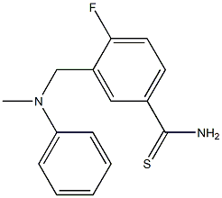 4-fluoro-3-{[methyl(phenyl)amino]methyl}benzene-1-carbothioamide 化学構造式