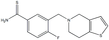 4-fluoro-3-{4H,5H,6H,7H-thieno[3,2-c]pyridin-5-ylmethyl}benzene-1-carbothioamide Structure
