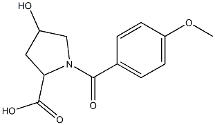 4-hydroxy-1-(4-methoxybenzoyl)pyrrolidine-2-carboxylic acid Structure