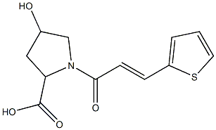 4-hydroxy-1-[(2E)-3-thien-2-ylprop-2-enoyl]pyrrolidine-2-carboxylic acid Structure