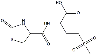 4-methanesulfonyl-2-[(2-oxo-1,3-thiazolidin-4-yl)formamido]butanoic acid 结构式