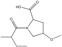 4-methoxy-1-(2-methylbutanoyl)pyrrolidine-2-carboxylic acid Struktur