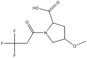 4-methoxy-1-(3,3,3-trifluoropropanoyl)pyrrolidine-2-carboxylic acid Struktur