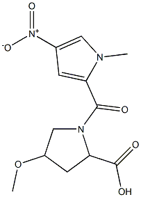 4-methoxy-1-[(1-methyl-4-nitro-1H-pyrrol-2-yl)carbonyl]pyrrolidine-2-carboxylic acid 结构式