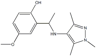 4-methoxy-2-{1-[(1,3,5-trimethyl-1H-pyrazol-4-yl)amino]ethyl}phenol Struktur